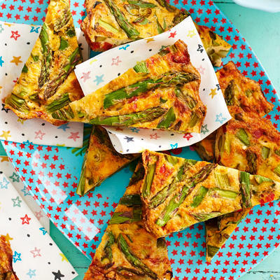 asparagus frittata with fried potatoes