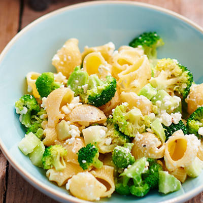 pipe rigate with broccoli and cottage cheese