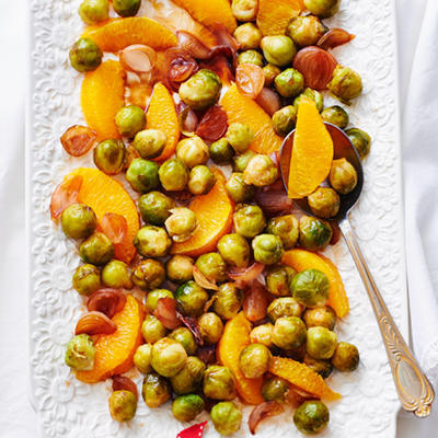 sprouts with shallots and orange