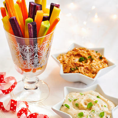 vegetable sticks with dips