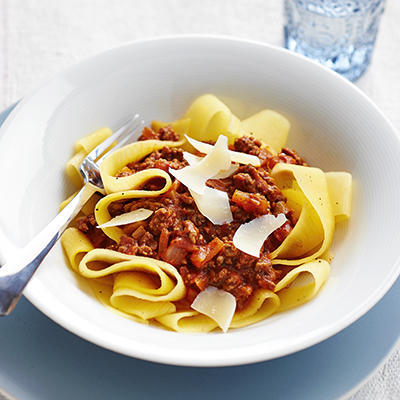 turnip-pappardelle with minced meat sauce