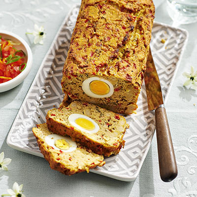 chickpea bread stuffed with boiled eggs