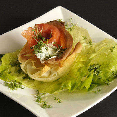 filo pastry with salmon
