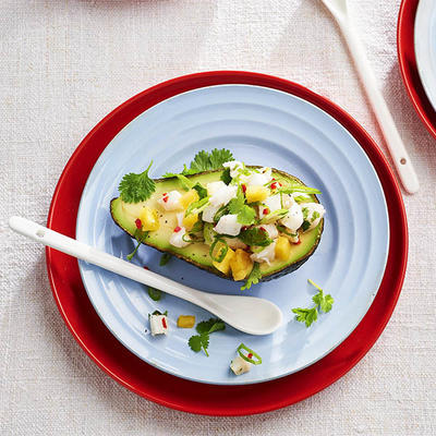 avocado filled with ceviche