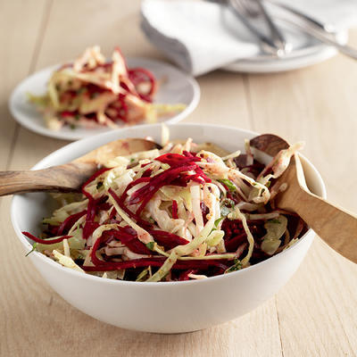 white cabbage salad with beet