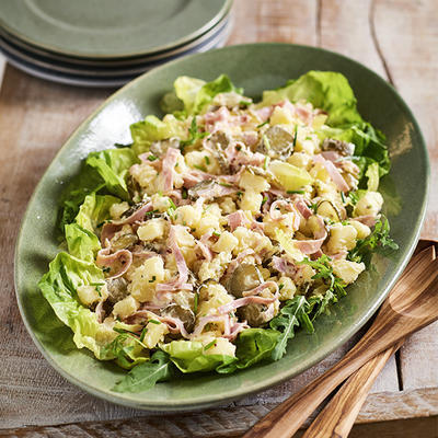 potato salad with ham and pickle