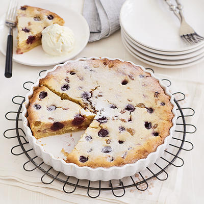 cherry clafoutis with ice