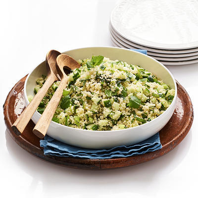couscous-tabouleh with cucumber and mint