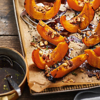 pumpkin parties with red wine dressing