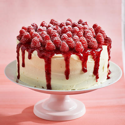 raspberry-coconut layer cake