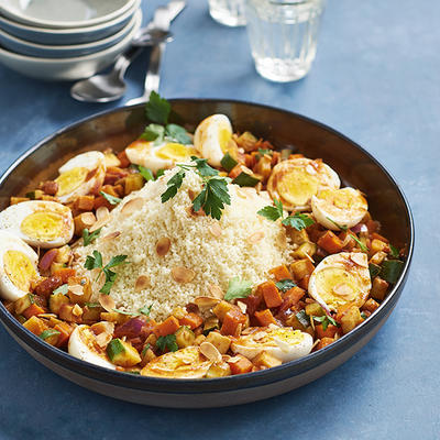 couscous with vegetables and egg