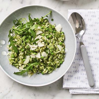 green herb risotto with peas
