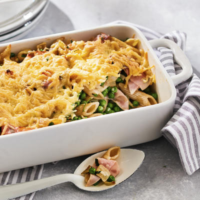 penne with peas and ham