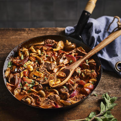 Italian beef stew with mushrooms