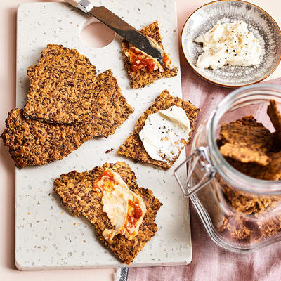 savory linseed crackers