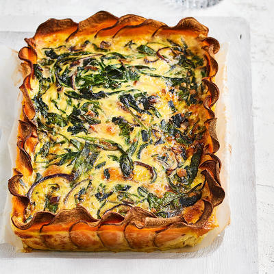 quiche with a sweet potato base