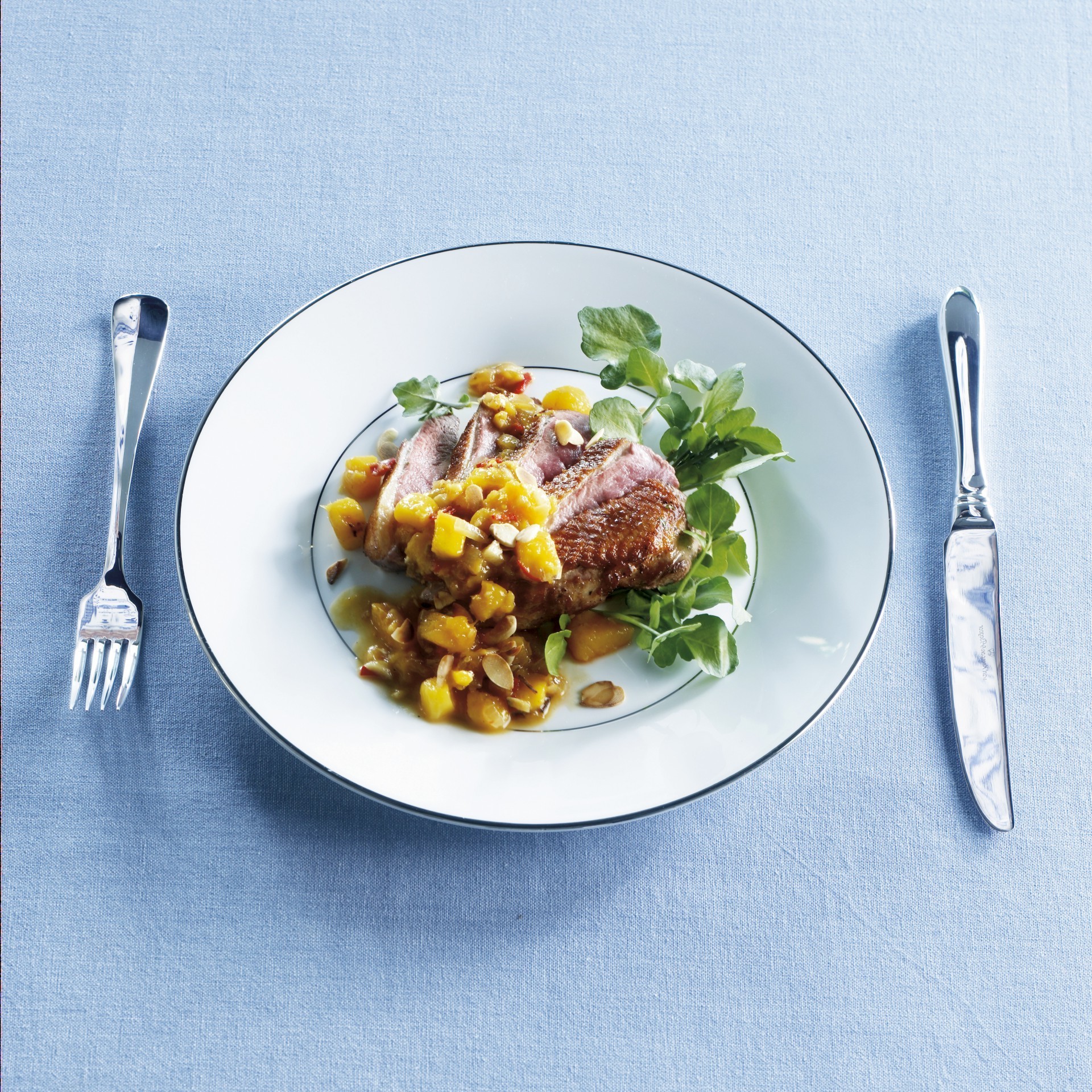 Duck breast with spicy sweet mango salsa Duck breast with spicy sweet mango salsa