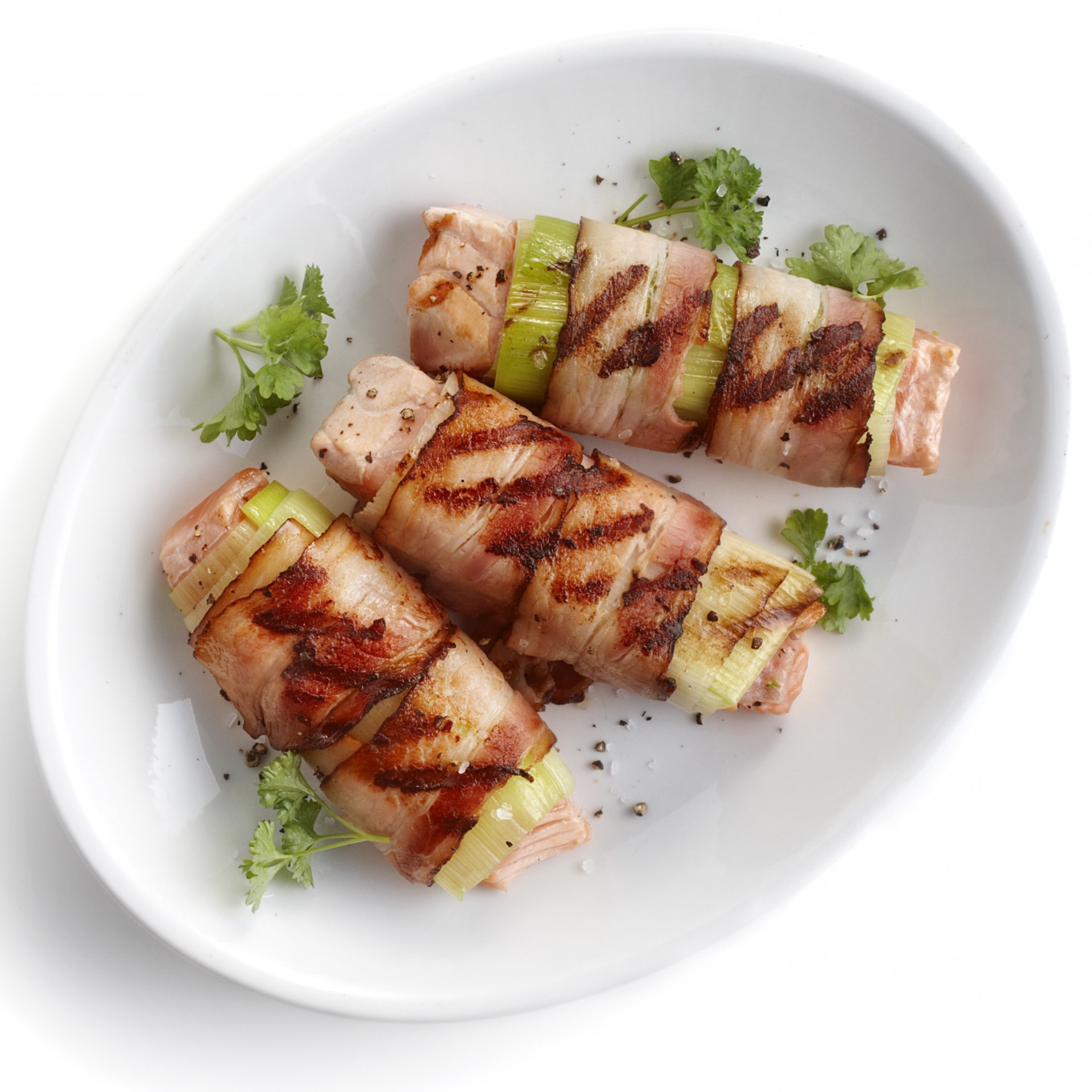 Stuffed leek rolls with salmon Stuffed leek rolls with salmon