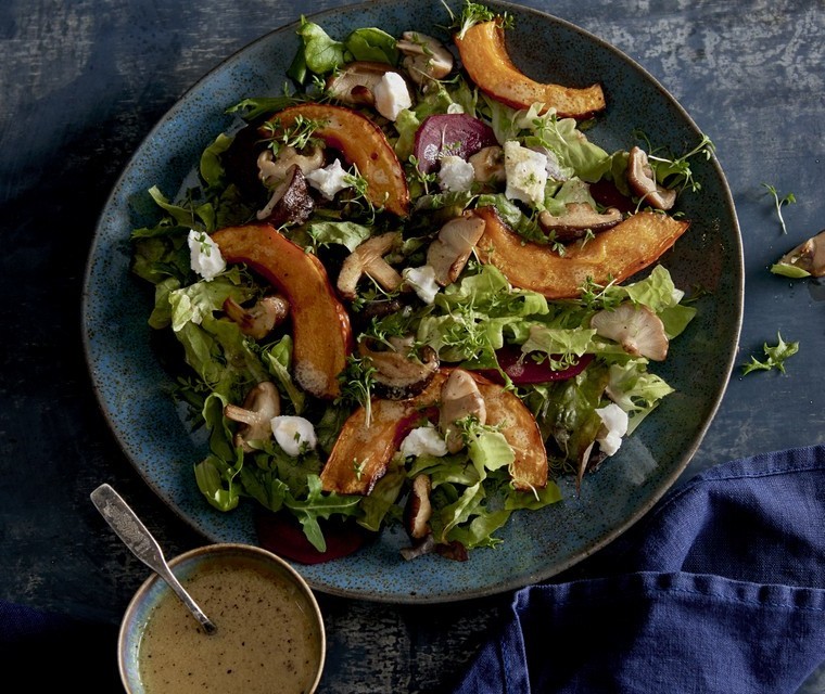 Autumn salad with roasted pumpkin and shiitake Autumn salad with roasted pumpkin and shiitake