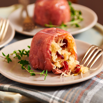 Bonbon of sauerkraut and cranberries Bonbon of sauerkraut and cranberries