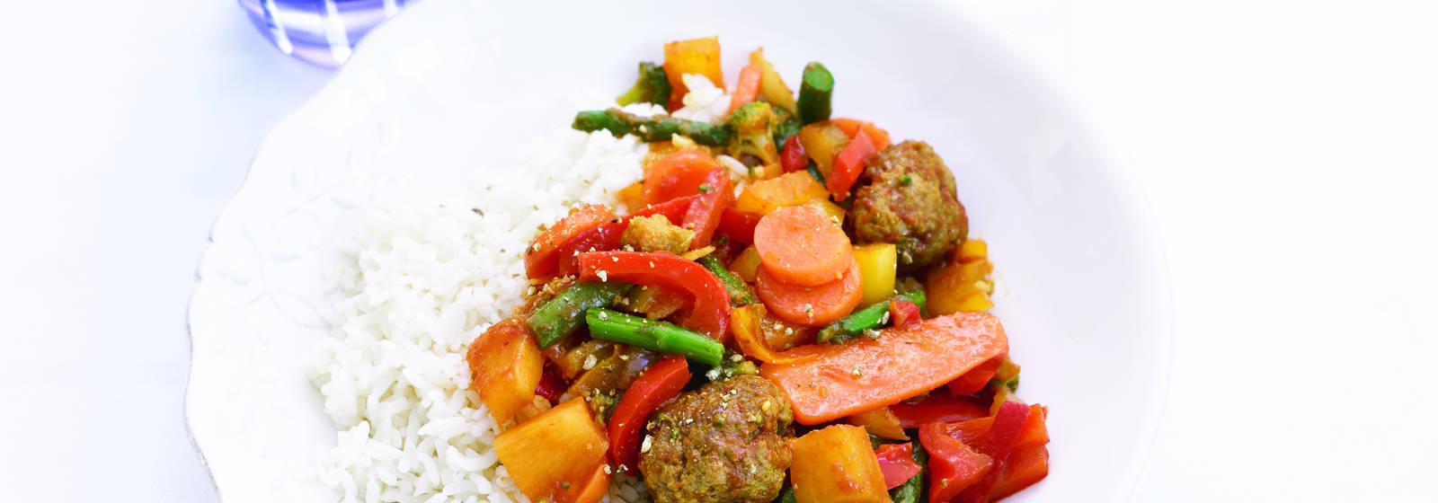 Sweet and sour meatballs with rice Sweet and sour meatballs with rice