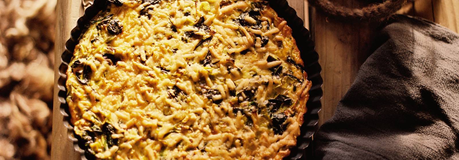 Oven omelet with leek and spinach Oven omelet with leek and spinach