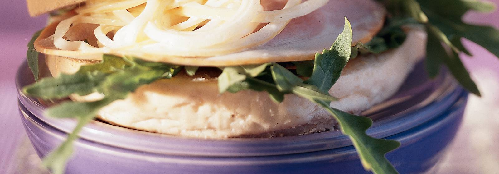 Italian ball with york ham and sweet onion salad Italian ball with york ham and sweet onion salad