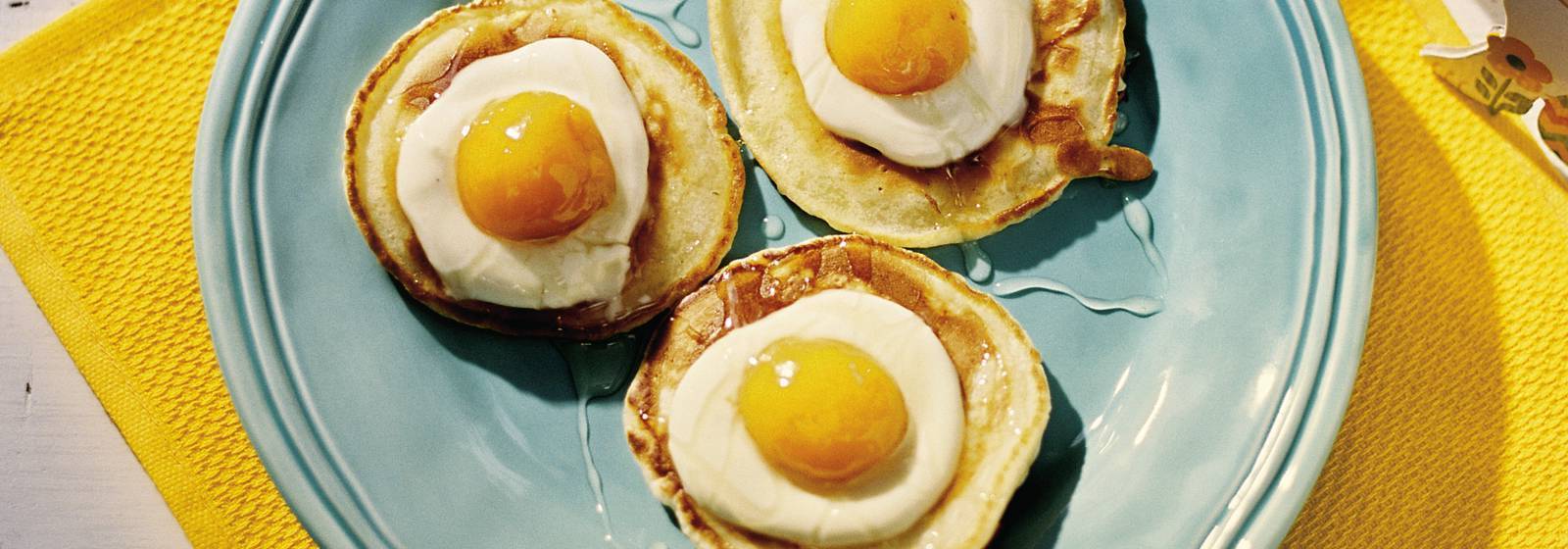 Pancakes with sweet fried egg Pancakes with sweet fried egg