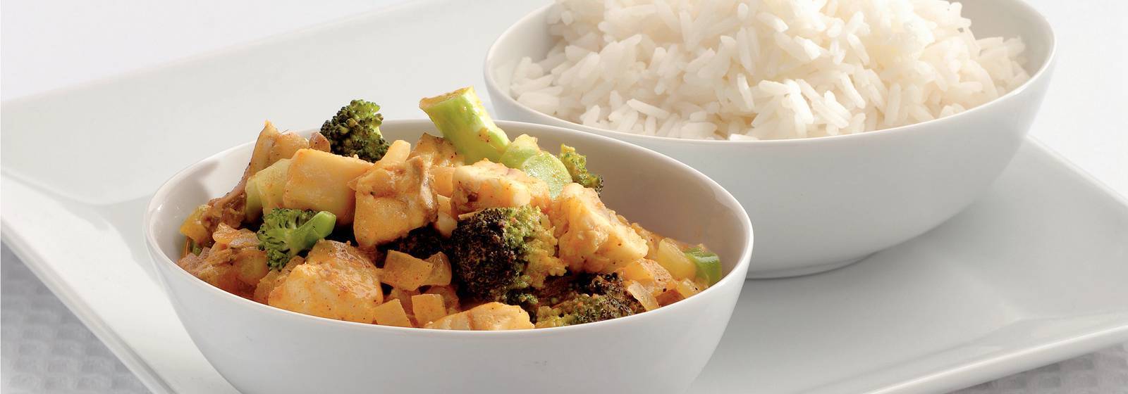 Fast indian fish curry with broccoli Fast indian fish curry with broccoli