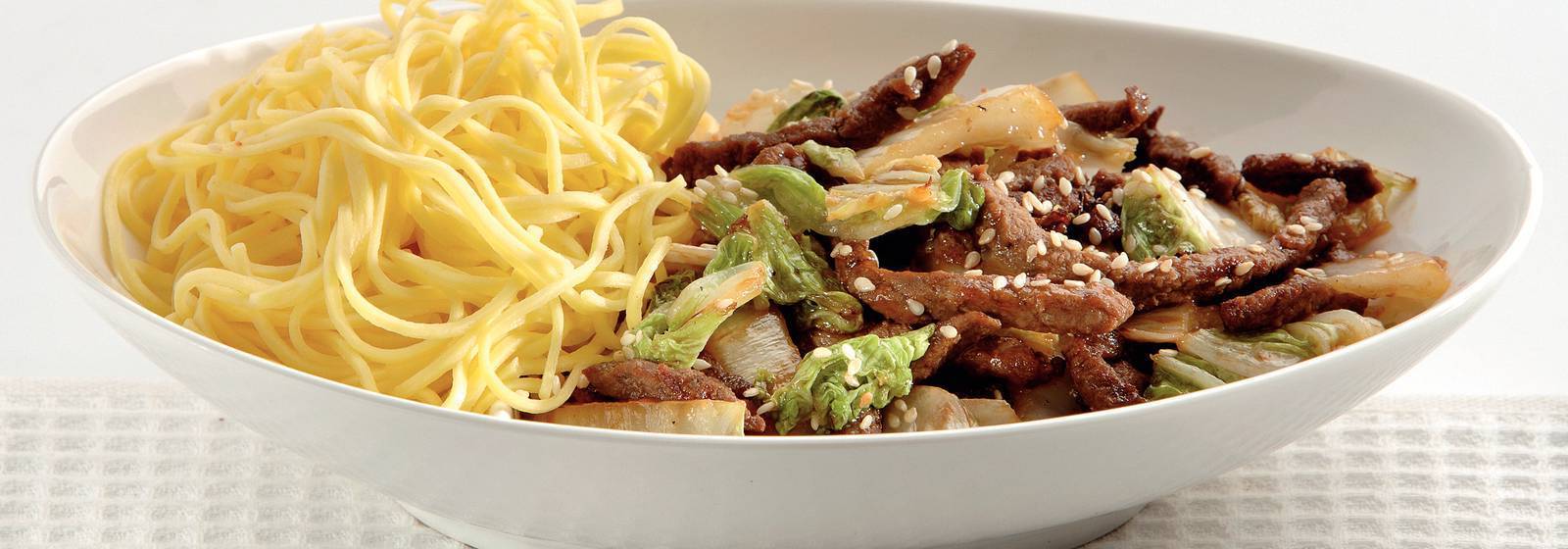 Stir-fried beef strips with sesame Stir-fried beef strips with sesame