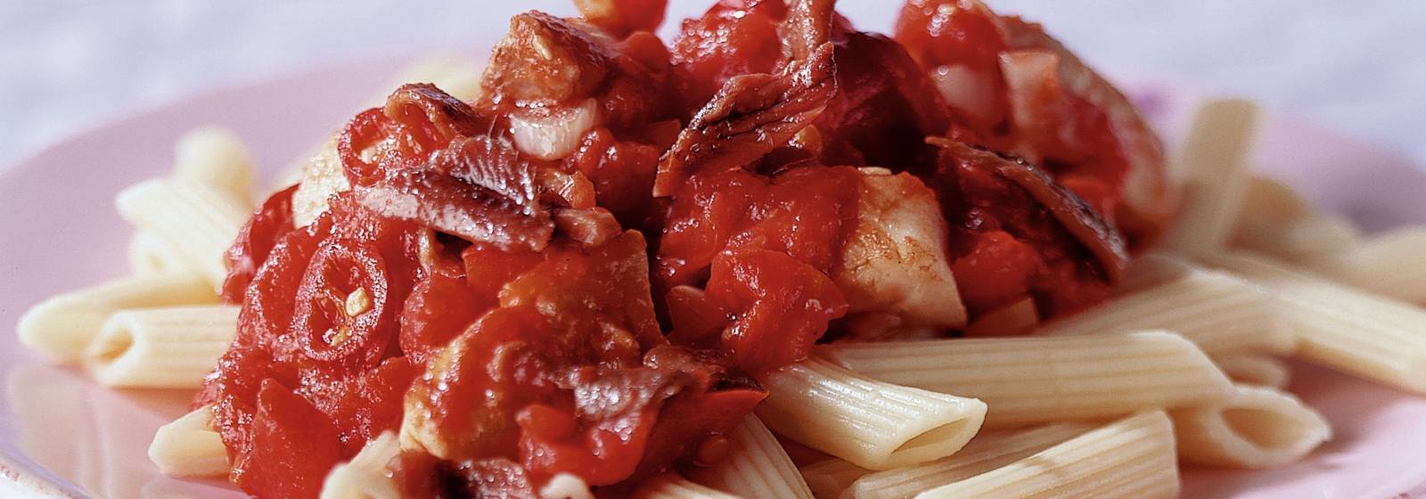 Penne with spicy fish sauce Penne with spicy fish sauce