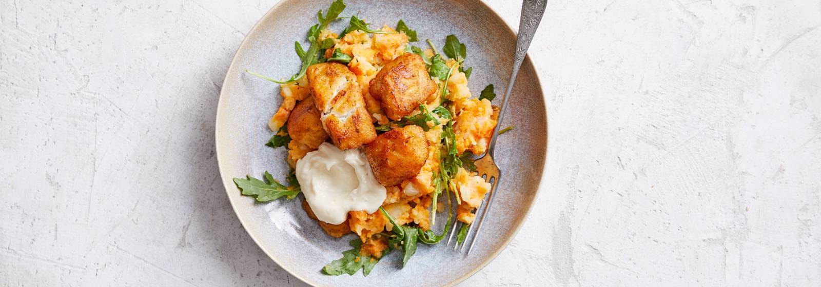Sweet potato stew with arugula and quibbling Sweet potato stew with arugula and quibbling
